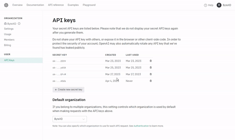 gif how to get openAI API Key